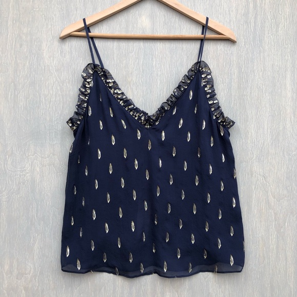 Rebecca Taylor Tops - NWT Rebecca Taylor metallic clip cami blueberry 10